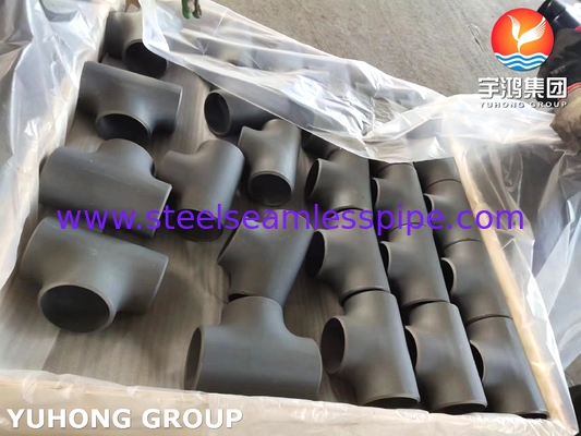 ASTM A234 WP11 برابر تی ، فولاد کربن بُت-سوئید فیتینگ، رنگ سیاه ضد زنگ