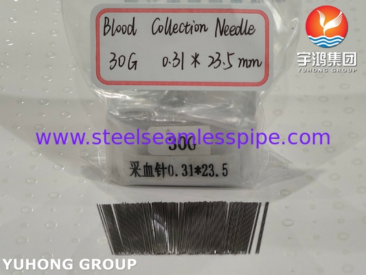ISO9626 SUS304 30G 0.31*23.5MM لانس خون جامد پزشکی برای آزمایش نمونه برداری