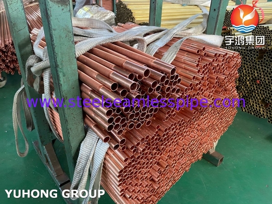 ASME SB111 C12200 لوله بدون درز از فولاد مس لوله کم بال برای مبادله گرما