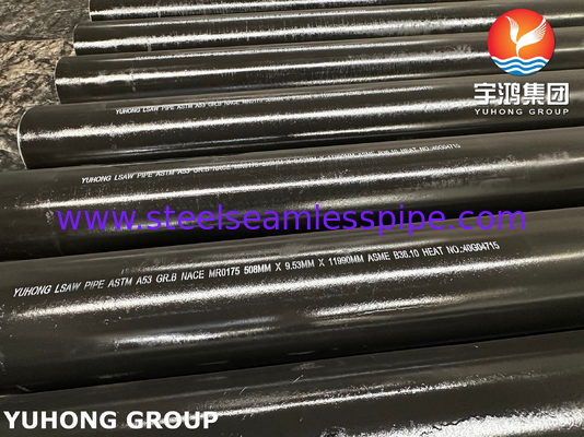 ASTM A53 / ASME SA53 درجه B LSAW لوله های جوشیده شده فولاد کربن NACE برای لوله های صنعتی