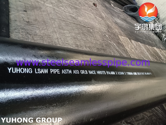 ASTM A53 / ASME SA53 درجه B LSAW لوله های جوشیده شده فولاد کربن NACE برای لوله های صنعتی
