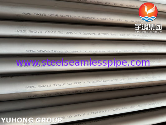 لوله بدون درز فولادی ضد زنگ ASME SA213 TP316 S31600 برای مبدل حرارتی