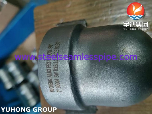 ASTM A182 F53 S32750 Super Duplex فولاد ضد زنگ مناسب 90Deg آرنج B16.11 کاربرد شیمیایی