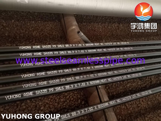 ASTM A335 P9 لوله فولادی آلیاژ فرریت برای دمای بالا 88.9MM X 7.62MM
