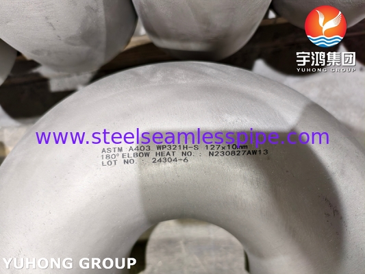 ASTM A403 / ASME SA403 WP321H فیتن فولاد ضد زنگ بدون سلسله 180° آرنج B16.9