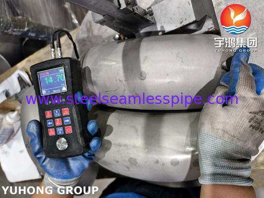 ASTM A403 WP321H لوله فولاد ضد زنگ ASME B16.9 Buttweld 180° آرنج