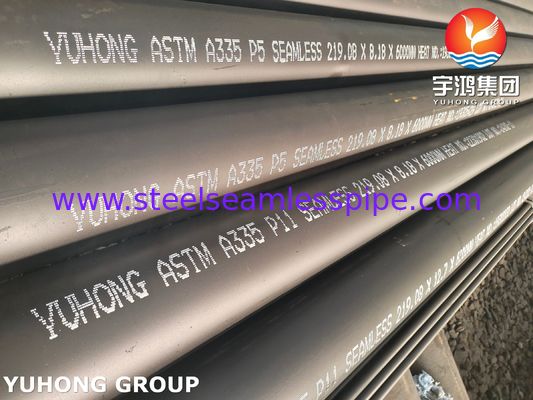 ASTM A335 P11 P22 ALLOY STEEL SEAMLESS PIPE SCH80 SCH40 SCH40 سطح رنگ گذاری سیاه