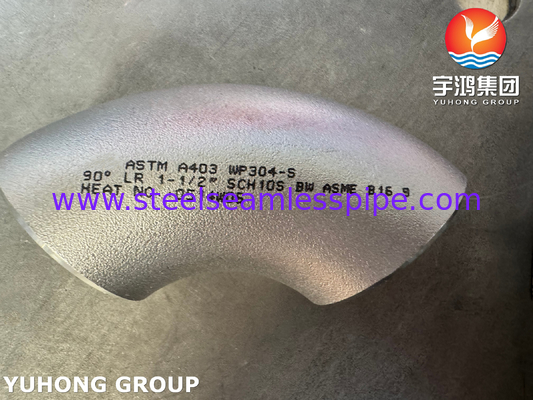 ASTM A403 WP304 فولاد ضد زنگ 90 درجه نصب آرنج B16.9