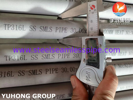 ASTM A312 TP316L لوله بدون درز از فولاد ضد زنگ با آزمایش هیدروستاتیک و فوق صوتی جریان ایدی برای کاربردهای پتروشیمی