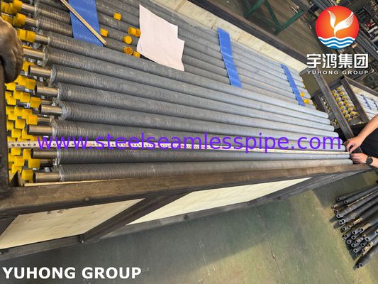 لوله پره دار اکسترود شده استیل ضد زنگ ASTM A213 TP304 برای مبدل حرارتی خنک شونده با هوا