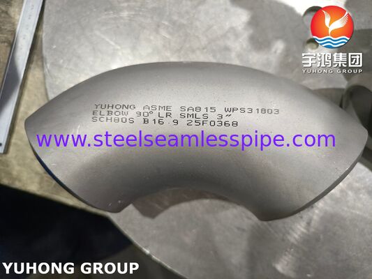 اتصالات فولادی دوتایی ASME SA815 S31803 آرنج جوشی برای خط لوله