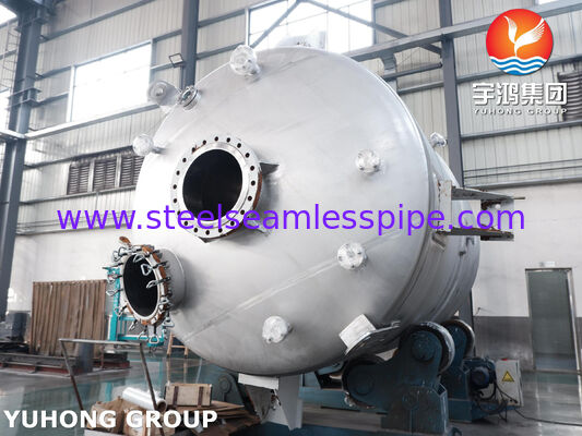 راکتور پوشش‌دار دارای گواهی ASME U Stamp از جنس فولاد کربن SA516 Gr.70 با همزن برای اختلاط