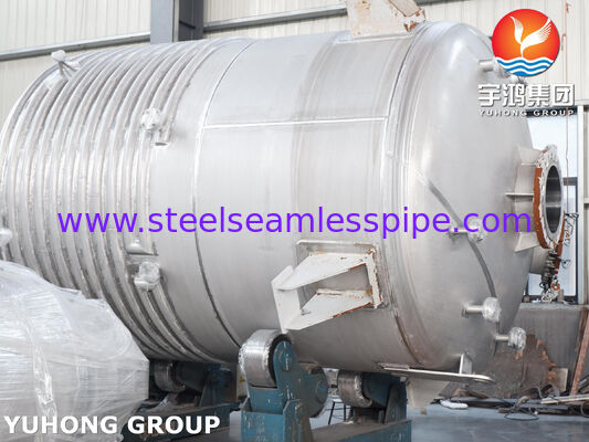 راکتور پوشش‌دار دارای گواهی ASME U Stamp از جنس فولاد کربن SA516 Gr.70 با همزن برای اختلاط