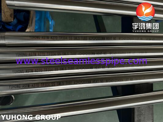 ASTM A270 TP304 3A لوله بهداشتی فولاد ضد زنگ برای کارخانه نوشیدنی ، پایان رشته NPT