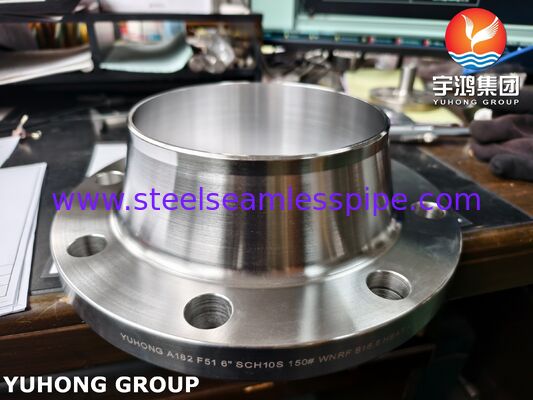 ASTM A182 F51 S31803 دو فلکس فولاد جعل شده Weldneck Flange 150#-2500# B16.5