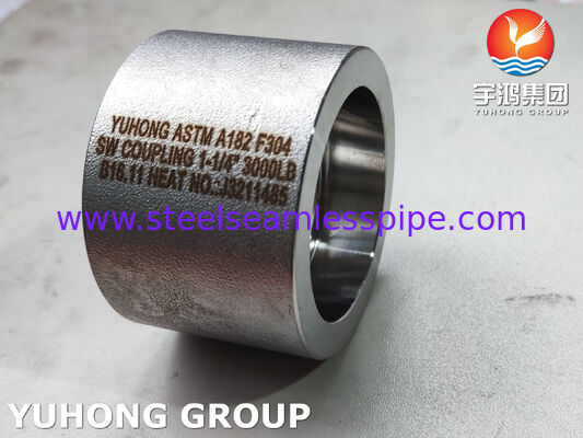 ASTM A182 F304 3000# SW & NPT Coupling, High Corrosion Resistance Stainless Steel Socket Weld & NPT Thread Coupling برای لوله های صنعتی