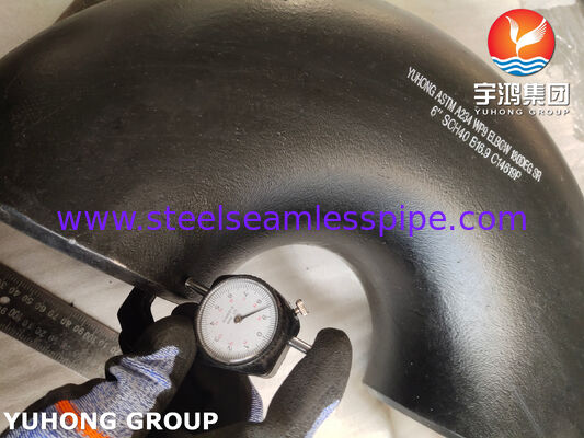 ASTM A234 WPB فولاد کربن با قدرت بالا 90° Elbow Butt Weld Elbow Long Radius (1.5D) برای سیستم های لوله کشی نفت، گاز و آب