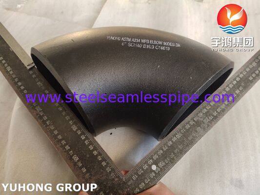 ASTM A234 WPB فولاد کربن با قدرت بالا 90° Elbow Butt Weld Elbow Long Radius (1.5D) برای سیستم های لوله کشی نفت، گاز و آب