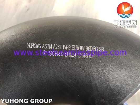 ASTM A234 WPB فولاد کربن با قدرت بالا 90° Elbow Butt Weld Elbow Long Radius (1.5D) برای سیستم های لوله کشی نفت، گاز و آب