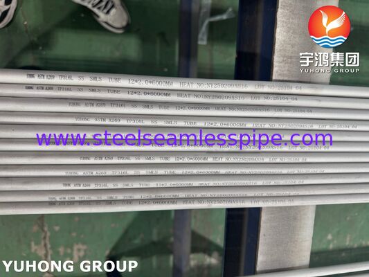 لوله بدون درز فولاد ضد زنگ ASTM A269 TP316L برای کندانسور، ترشی و بازپخت شده