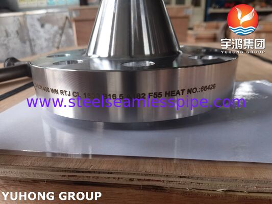 فلنج گردن جوشی ASTM A182 F55 UNS S32760 فولاد دوفاز RTJ EN 1.4501 X2CrNiMoCuWN25-7-4
