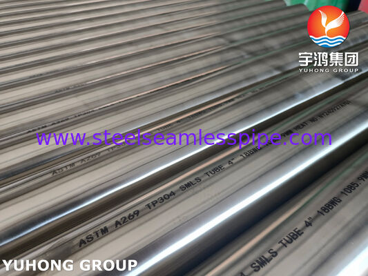 لوله های بدون درز از فولاد ضد زنگ روشن ASTM A269 TP304 برای بخارگر 4 " 18BWG