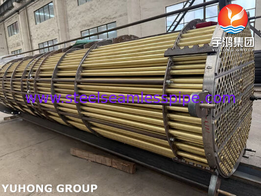 دسته لوله برنجی Admiralty C44300 با لوله های بدون درز ASME SB111 برای مبدل حرارتی خنک کننده آب دریا و دریایی