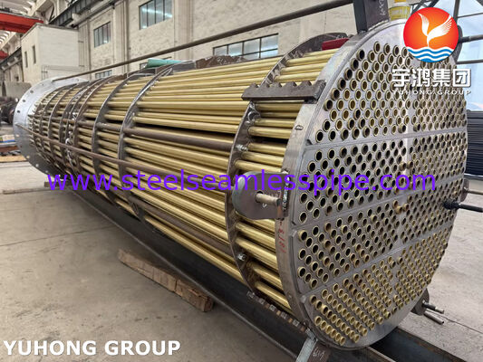 دسته لوله برنجی Admiralty C44300 با لوله های بدون درز ASME SB111 برای مبدل حرارتی خنک کننده آب دریا و دریایی