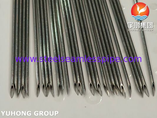 لوله سوزن تزریقی پزشکی سه گانه از فولاد ضد زنگ ، ISO9626 ISO7864 SUS304