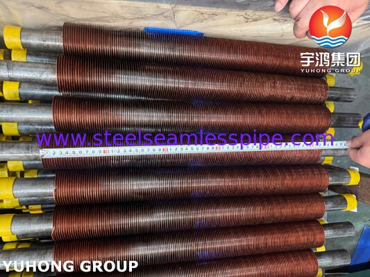 لوله های پره دار تعبیه شده ASTM A106 Gr.B با پره های مسی CU-T2 برای کولرهای هوا