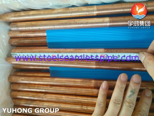 لوله مسی بدون درز ASTM B111 C12200 با فسفر اکسید زدایی شده برای کندانسور مبدل حرارتی