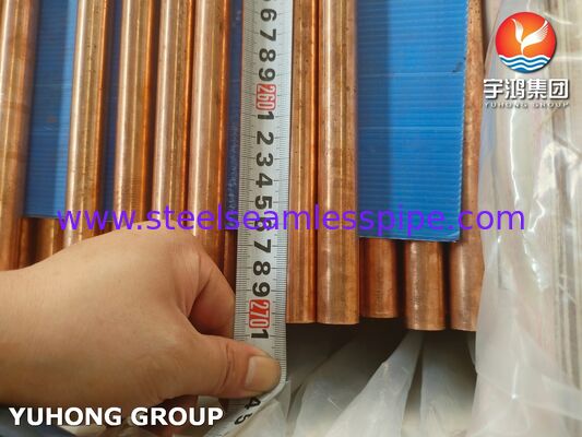 لوله مسی بدون درز ASTM B111 C12200 با فسفر اکسید زدایی شده برای کندانسور مبدل حرارتی