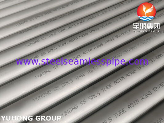 ASTM A268 TP430 ، UNS S43000 لوله بدون درز از فولاد ضد زنگ برای لوله مبادله گرما