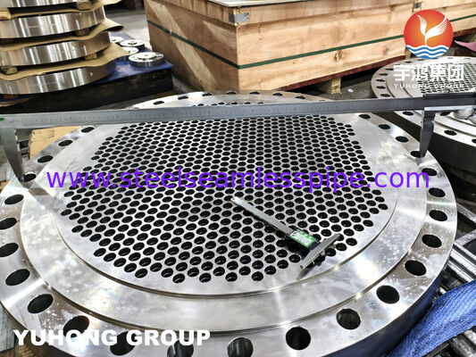صفحه لوله‌ای فورج شده از فولاد ضد زنگ ASTM A182 F316L با سوراخ‌های لوله ماشین‌کاری شده دقیق برای مبدل‌های حرارتی