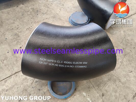 زانوی فولاد آلیاژی ASTM A234 WP9 CL.1 برای سیستم‌های دیگ بخار و لوله‌کشی دمای بالا