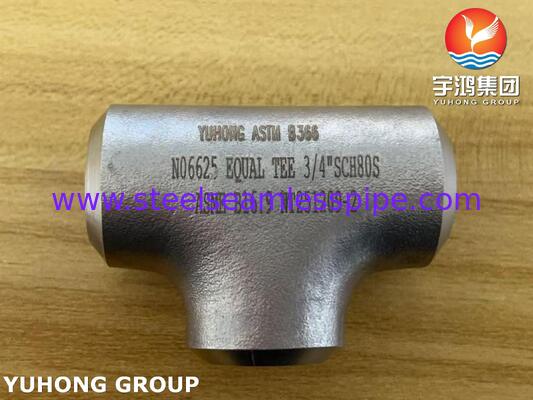 اتصالات ASTM B366 WPNCMC UNS N06625 / آلیاژ نیکل اینکونل 625 سه راهی اتصالات ASME B16.5