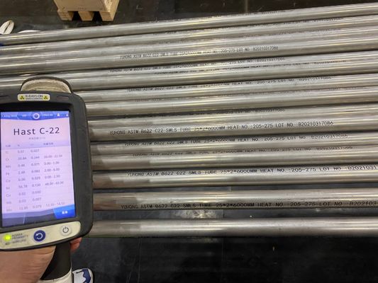 ASTM B622 C22 (UNS NO6022) لوله بدون درز از فولاد استیل، ET (ASTM E571) ، UT ((ASTM E213)