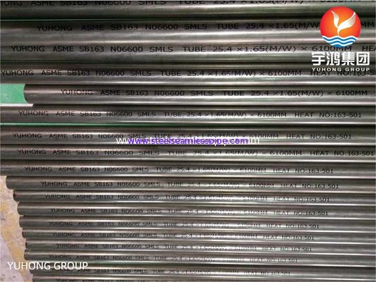 لوله های آلی Nicke Inconel 600 لوله های بدون درز برای مبادله گرما SB163 UNS N06600