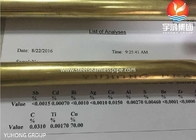 لوله مبادله گرما ASTM B111 UNS C44300، UNS C68700 لوله بدون درز آلیاژ مس