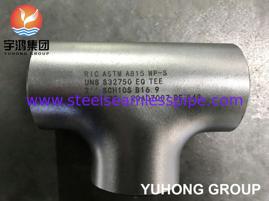 اتصال سه راهی مساوی فولاد ضد زنگ سوپر دوبلکس ASTM A815 S32750 با قابلیت سرویس دهی در محیط کلریدی، اتصالات جوشی لب به لب