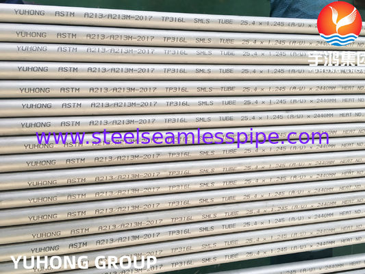 لوله مبدل حرارتی بدون درز ASTM A213 TP316L S31603 SUS316L از فولاد ضد زنگ