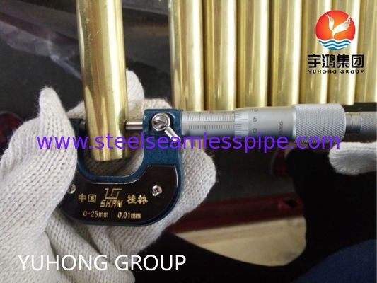 لوله بدون درز آلیاژ مس ASTM B111 C44300 برای کندانسور و مبدل حرارتی با مقاومت در برابر خوردگی