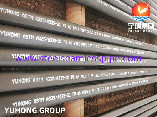 لوله بدون درز فولاد آلیاژی P9 ASTM A335 / پوشش مشکی ASME SA335