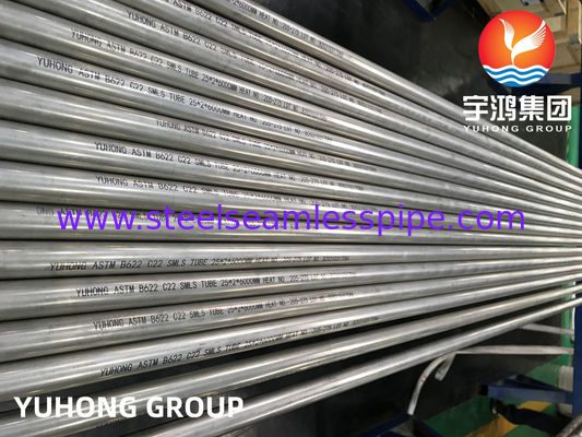 لوله آلیاژی نیکل هاستلوی C22 بدون درز ASTM B163 DIN2.4605 B161 N06022