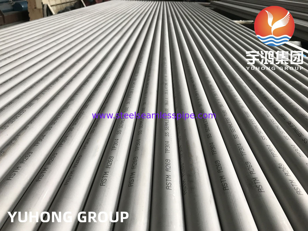 ASTM A269 TP304 لوله بی سیم فولادی فولادی ضد زنگ پکیج شده برای مبادله گرما با آزمایش PMI