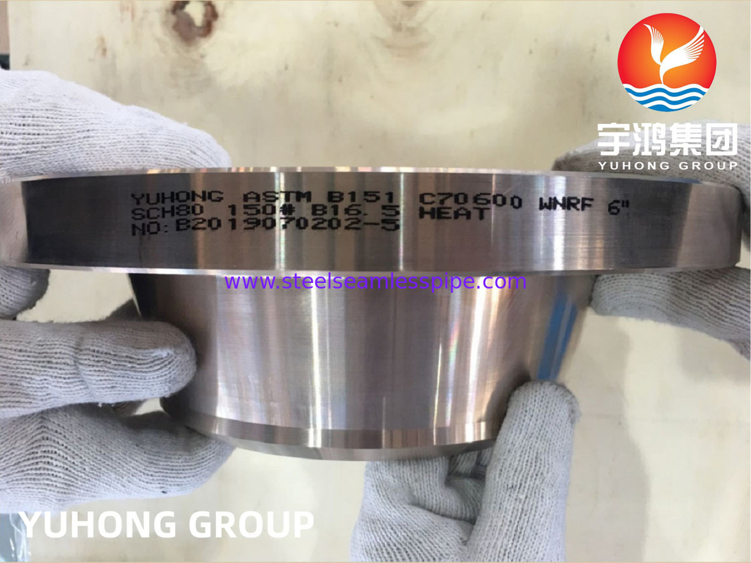 ASTM B151 C70600 2.0872 آلیاژ Cu-Ni جعل شده Weldneck Flange RF B16.5