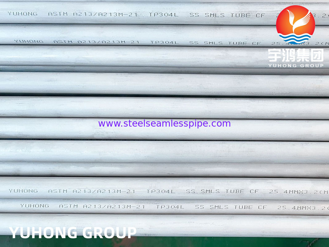 لوله های بدون درز فولادی ضد زنگ ASTM A213 TP304L برای مبدل های حرارتی مواد شیمیایی