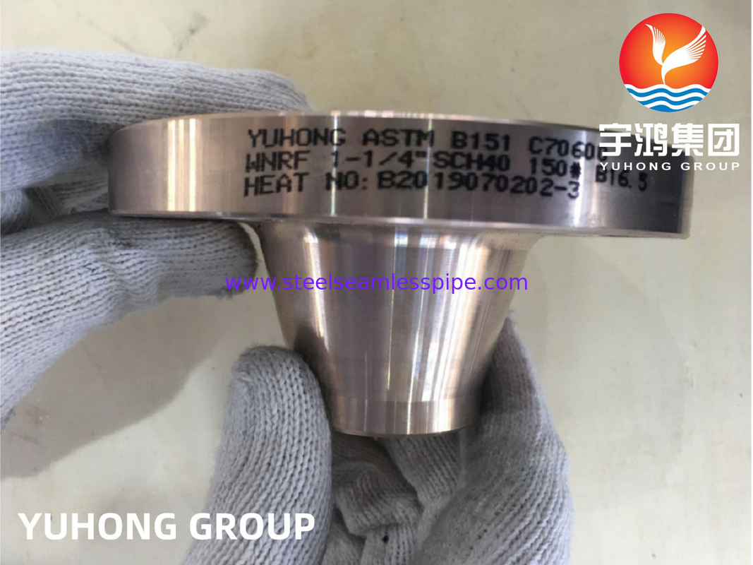 ASTM B151 C70600 1-1/4&quot; SCH40 #150 WN فلنج های مس نیکل ASME B16.5