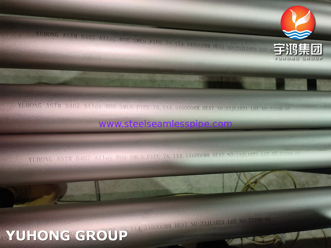 لوله بدون درز ASTM B407 Incoloy 800 با قطر خارجی 10-300 میلی‌متر، آنیل شده محلول برای کراکینگ اتیلن