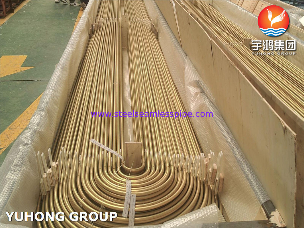 ASTM B111 C68700 لوله بی سیم U Bend برای مبادله گرما
